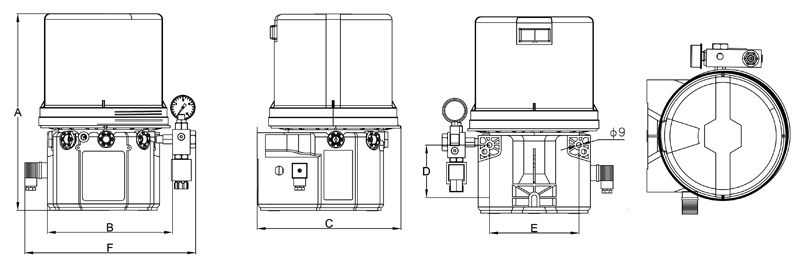 Dimensions of GTS Single Line Lubrication Pump Dimensions of GTS Single Line Lubrication Pump