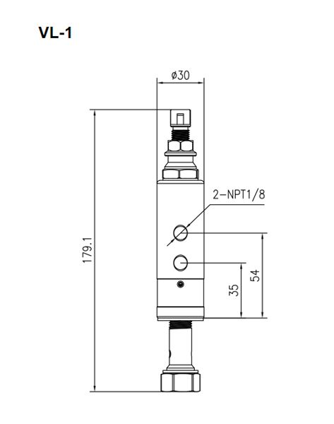Disegno tecnico delle valvole dosatrici VL-1 Disegno tecnico delle valvole dosatrici VL-1