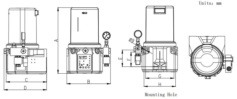 Technical Drawing of GTS Single Line Lubrication Pump Technical Drawing of GTS Single Line Lubrication Pump