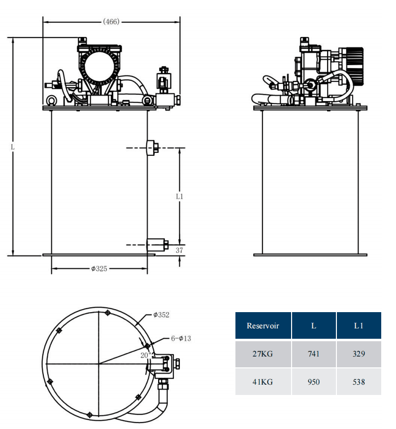With tank dimensions Dimension With tank dimensions Dimension